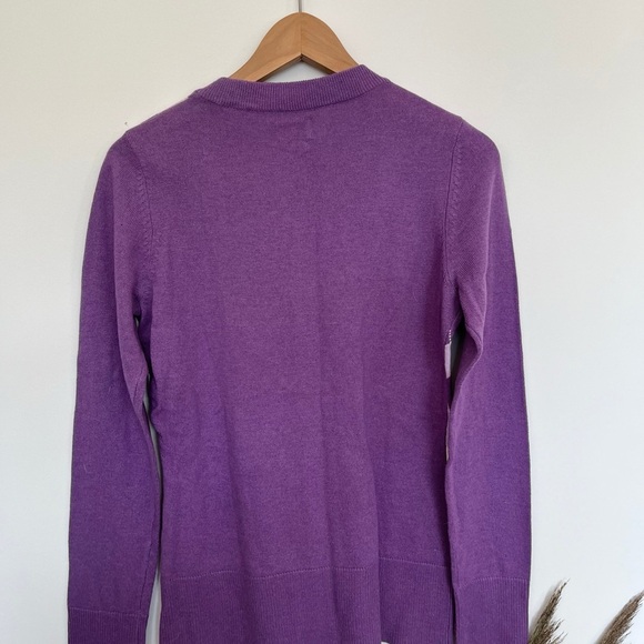 Purple Argyle Preppy Cardigan Sweater Size Medium - Picture 4 of 5